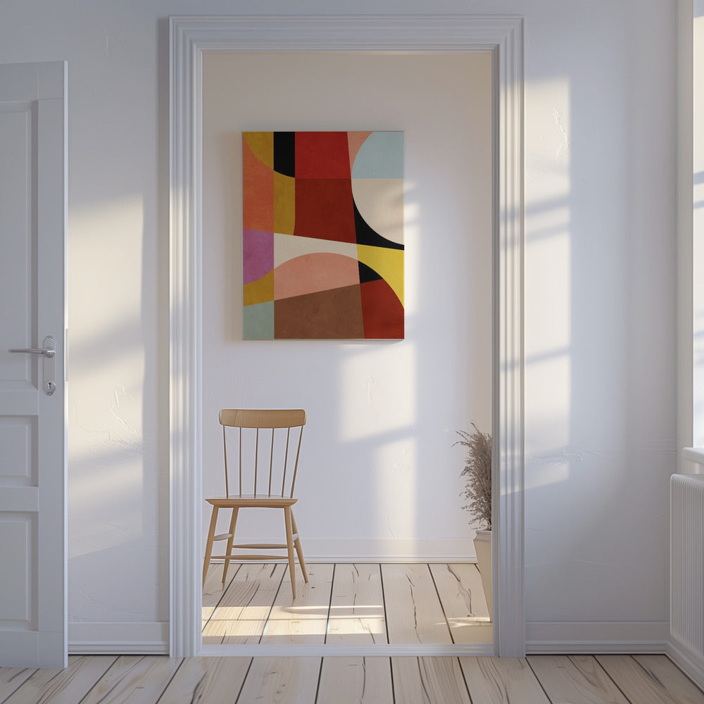 Warme Farben Bauhaus Geometrie2 | Leinwand