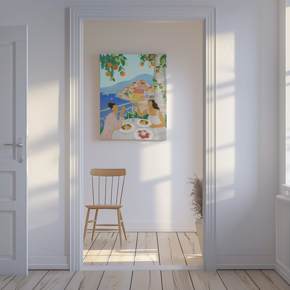Mädchen in Positano | Leinwand