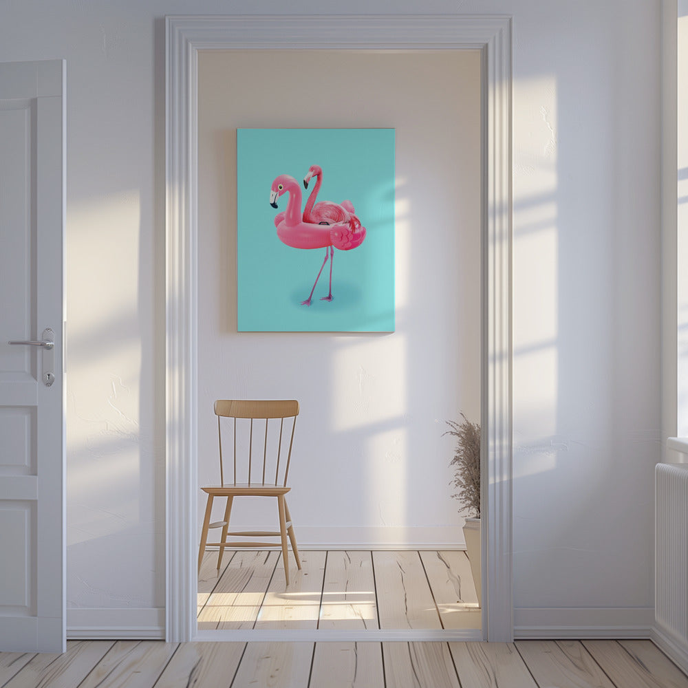 Flamingo im Resort | Leinwand