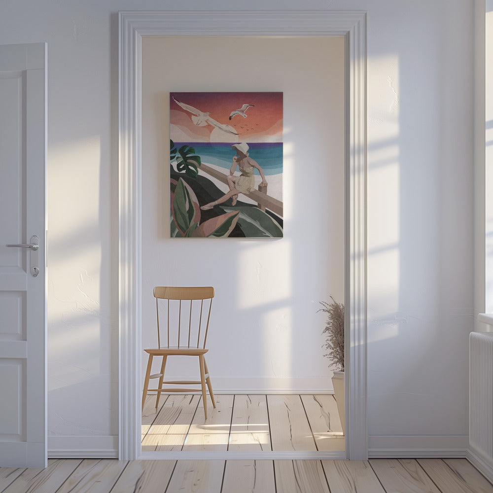 Kontemplation am Meer | Leinwand