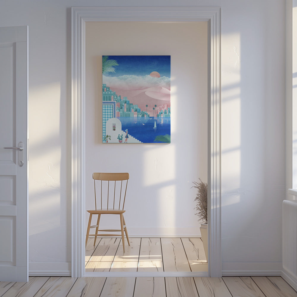 Verträumte Oasenszene | Leinwand