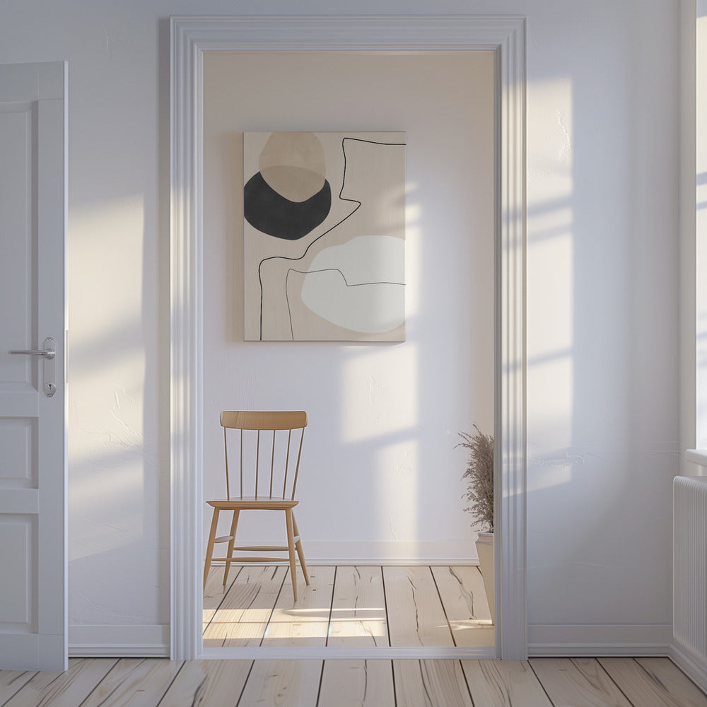 Gemälde mit organischen Formen und Linien | Leinwand
