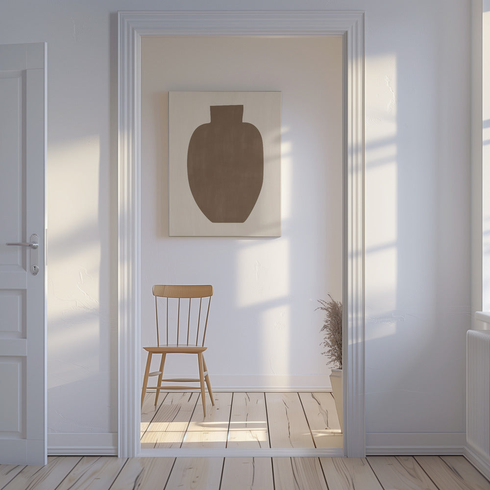 Brown Silhouette of a Vase | Canvas
