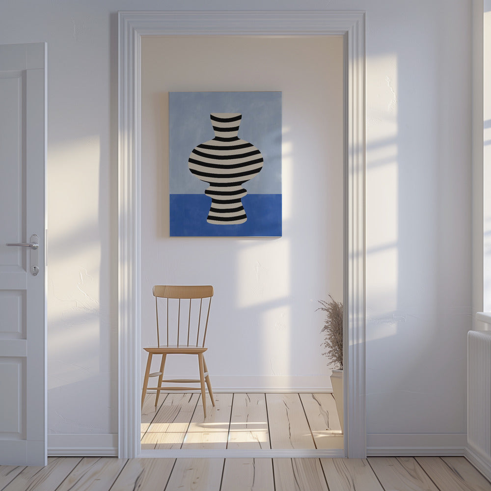 Gestreifte Vase Illusion | Leinwand