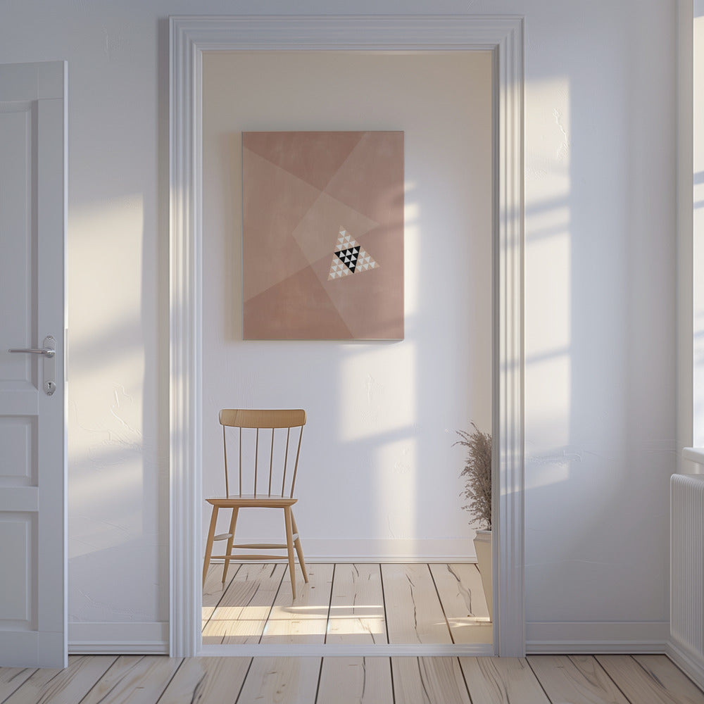 Geometrisches Design mit zentralem Dreiecksmuster | Leinwand