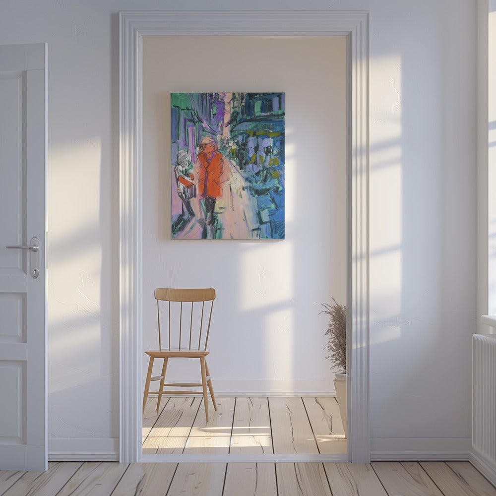 Lebhafter Straßenbummel | Leinwand