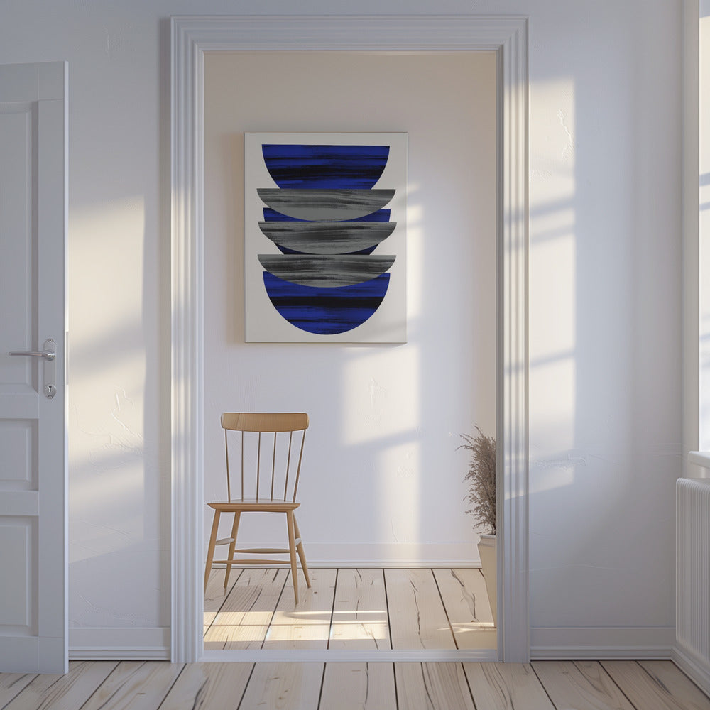 Skandinavisch in Blau und Schwarz | Leinwand
