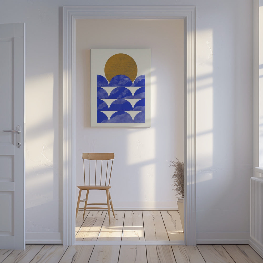 Geometrische Sonnenuntergangskomposition | Leinwand
