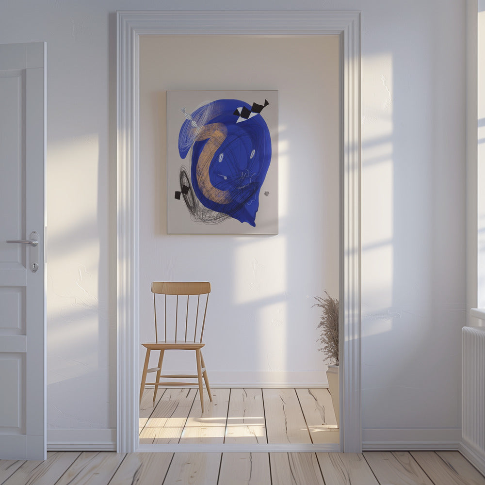 Chaotischer blauer Wirbel | Leinwand