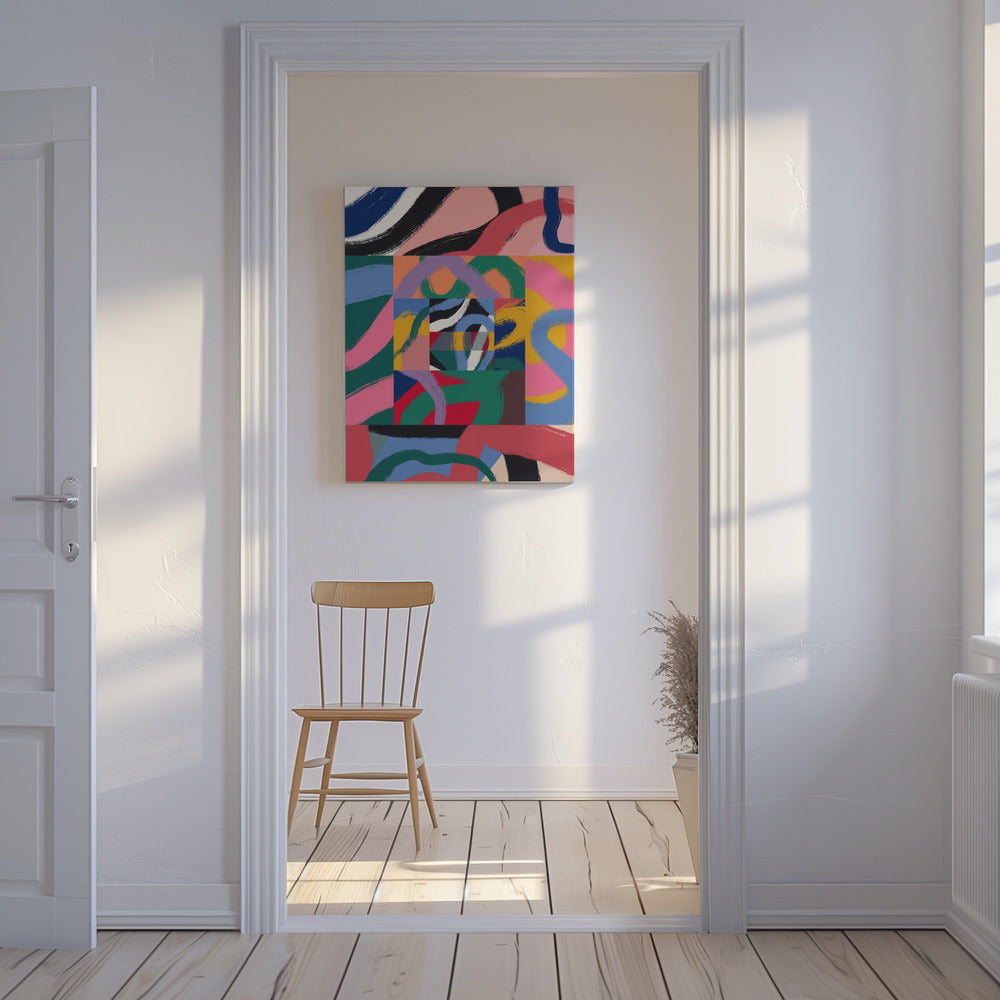 Buntes Linienband Abstrakt | Leinwand