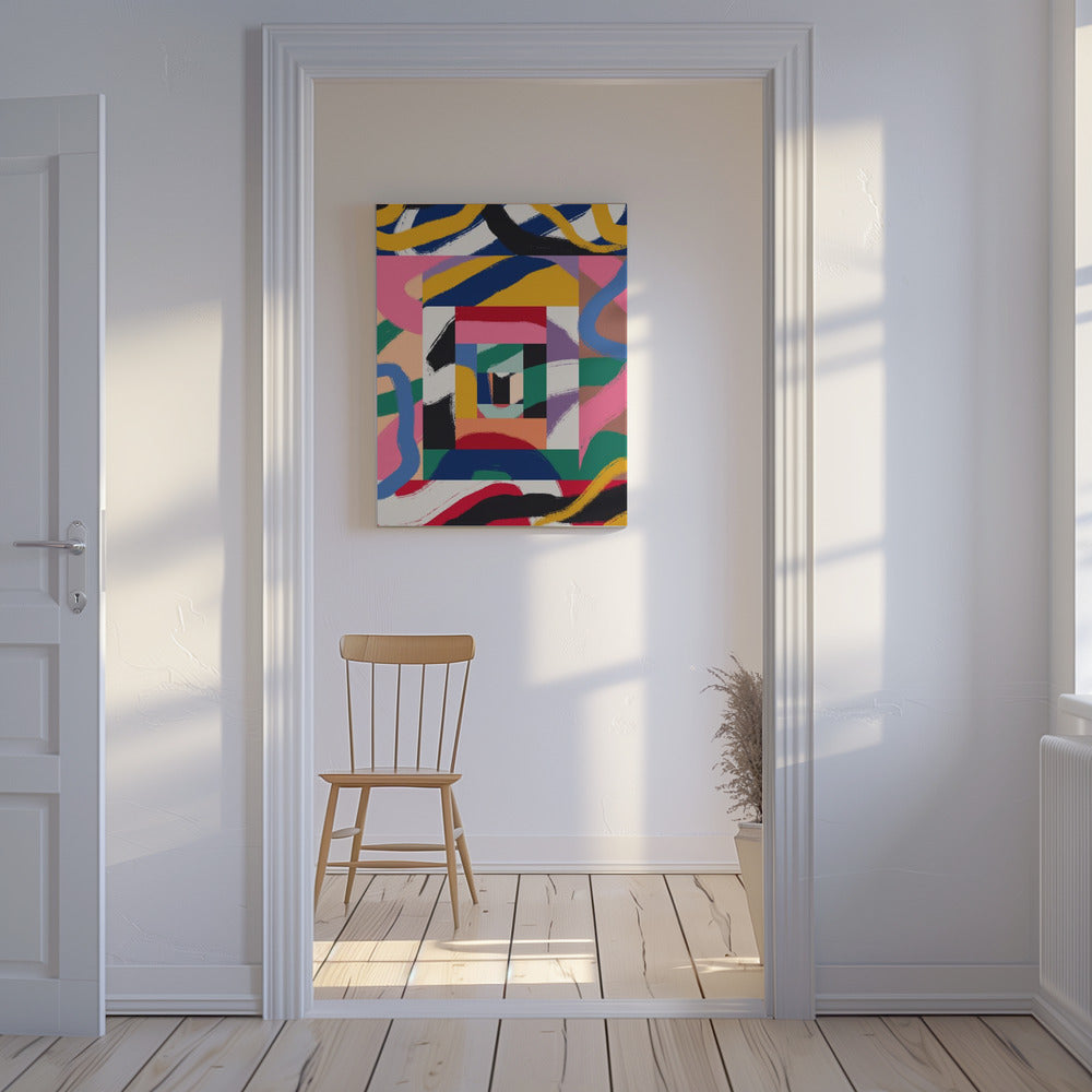 Geometrische Formen und kräftige Pinselstriche | Leinwand