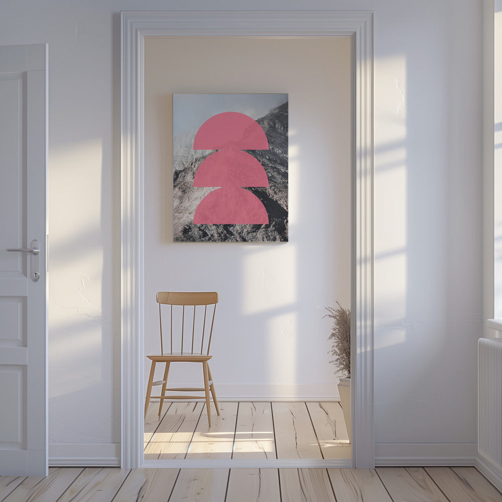 Rosa Horizontschichten | Leinwand