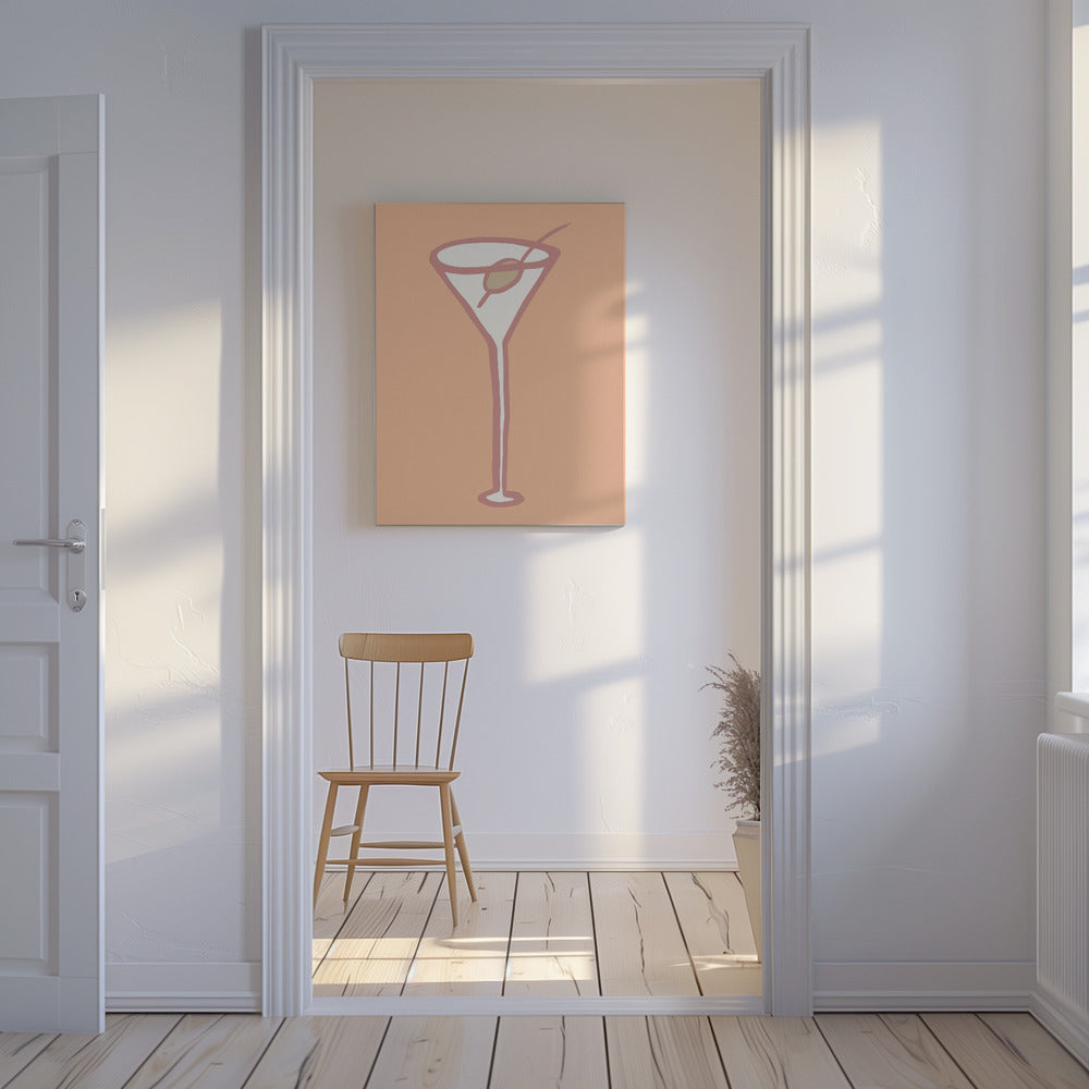 Olive im Glas Pfirsich Flaum Poster | Leinwand