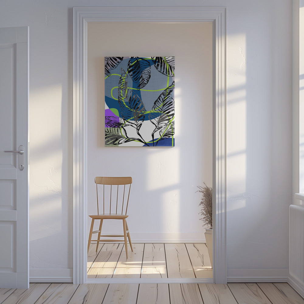 Black Leaves With Color Abstract No3 | Canvas