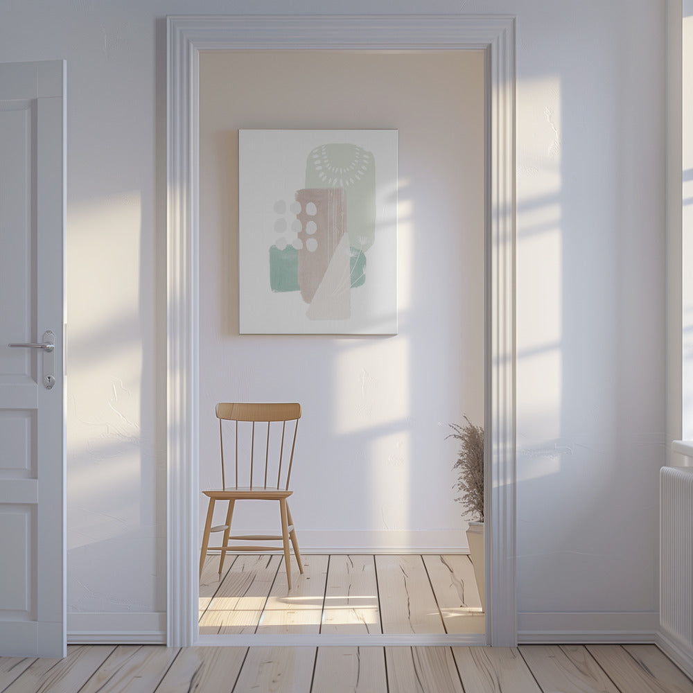 Pastellgrüne Formen | Leinwand