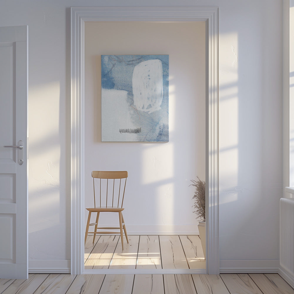 Weiße und blaue Farbtöne | Leinwand