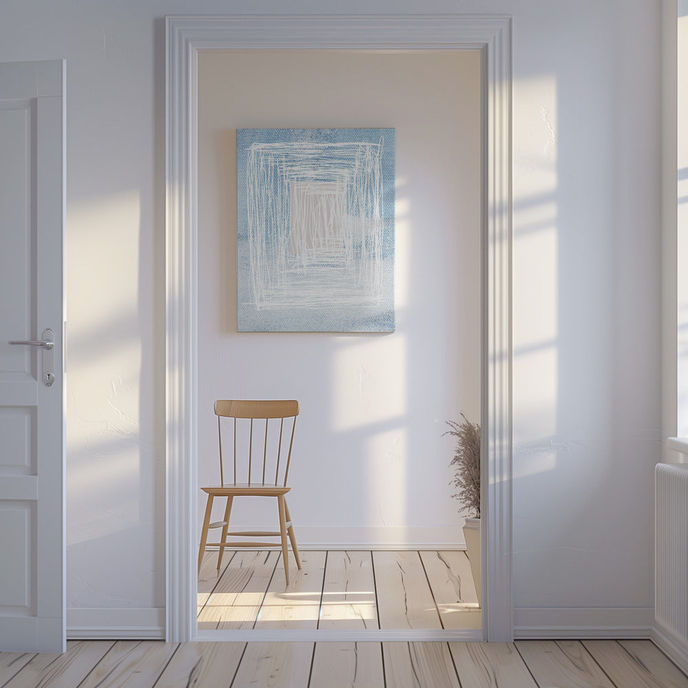 White Linear Patterns With Geometric Design | Canvas