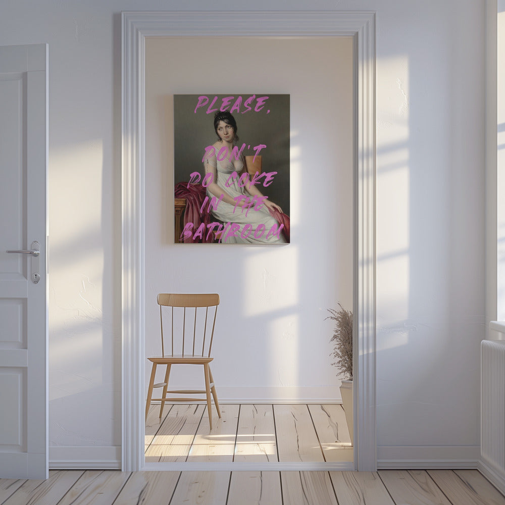 Bitte nimm kein Koks im Badezimmer | Leinwand