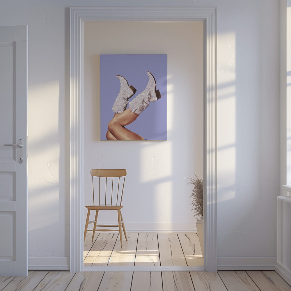 Diese Stiefel - Glitzer Very Peri Periwinkle | Leinwand