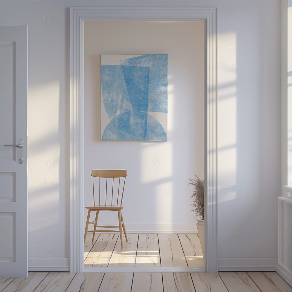 Blue Geometric Waves | Canvas