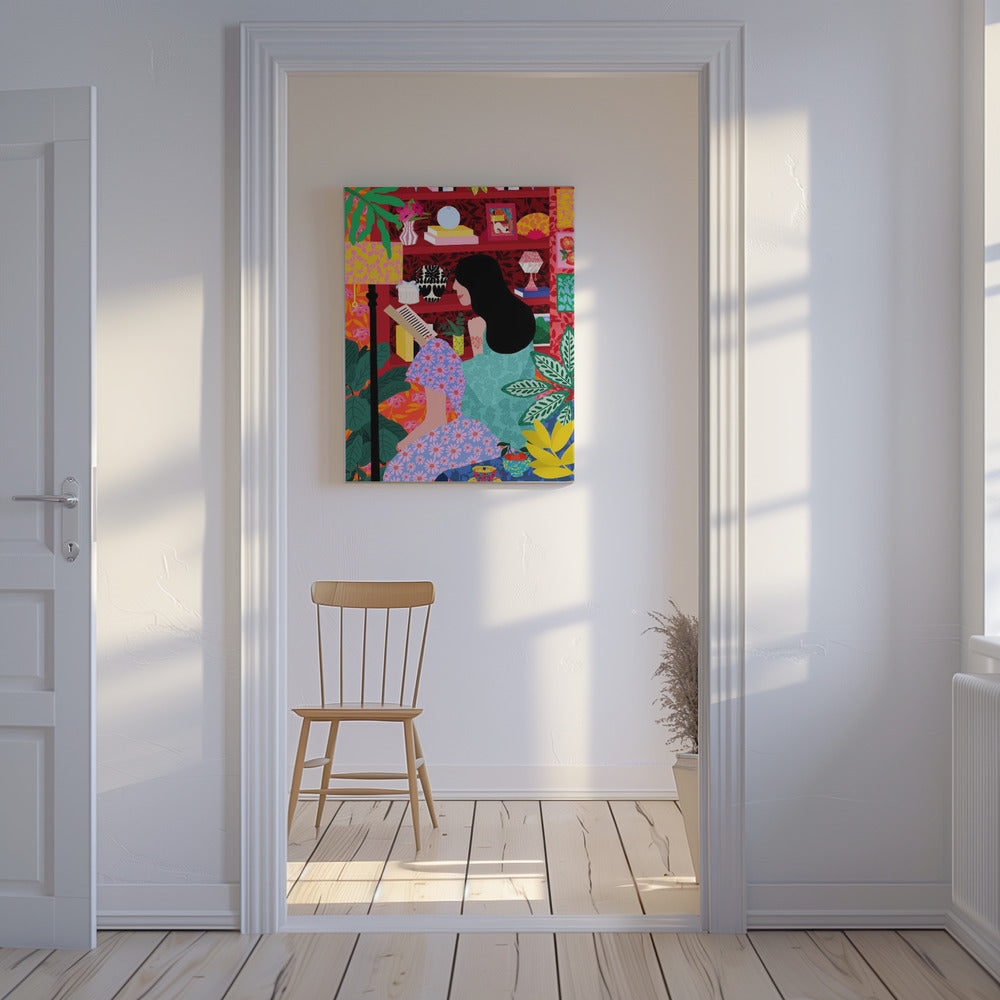 Girl Reading Her Favorite Book | Canvas