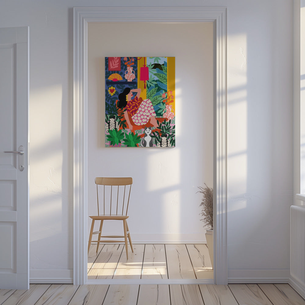 Flower Power Frau | Leinwand
