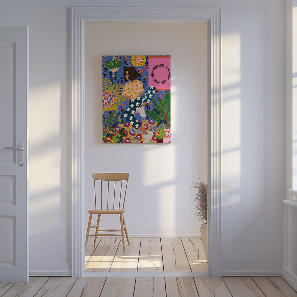 Floral Retreat Mädchen | Leinwand