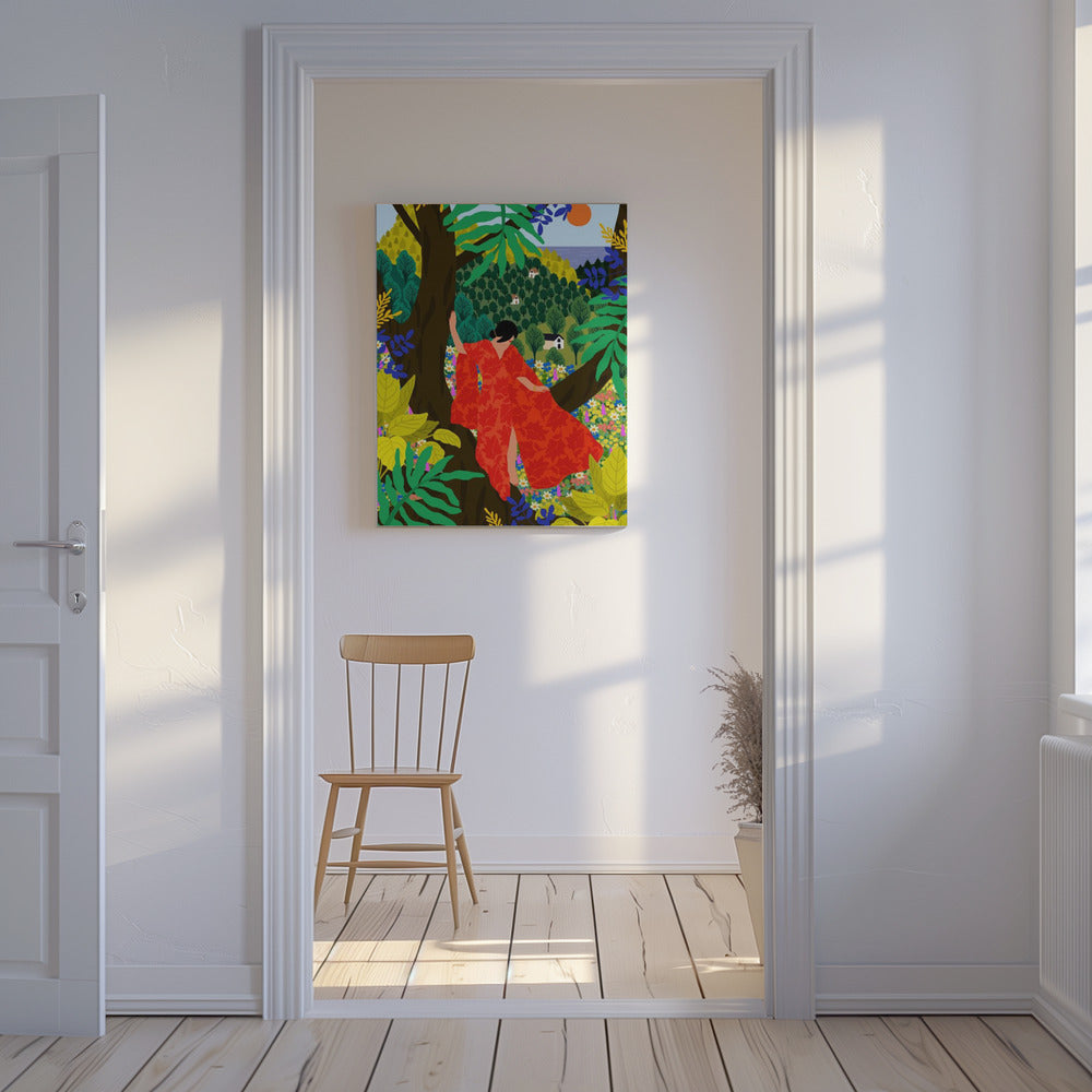 Mädchen im Baum | Leinwand