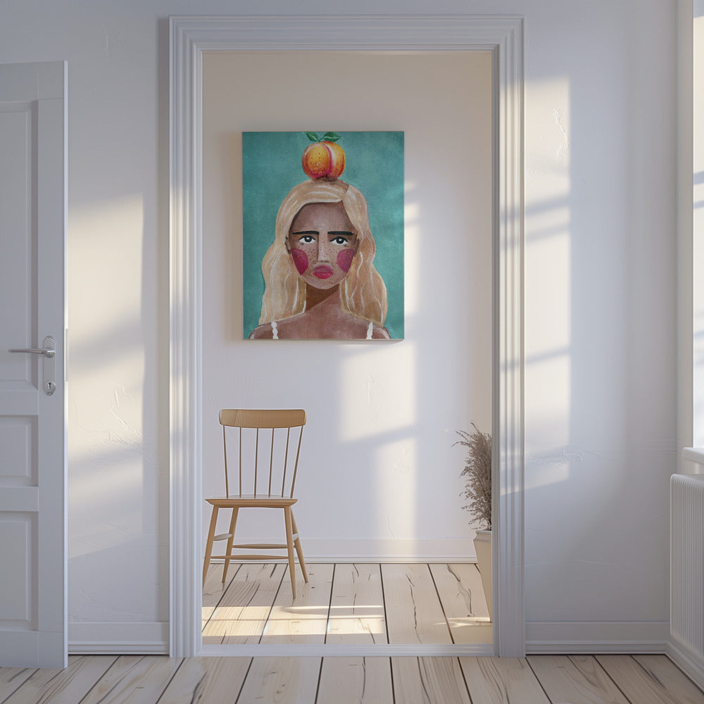 Woman With Peach | Canvas