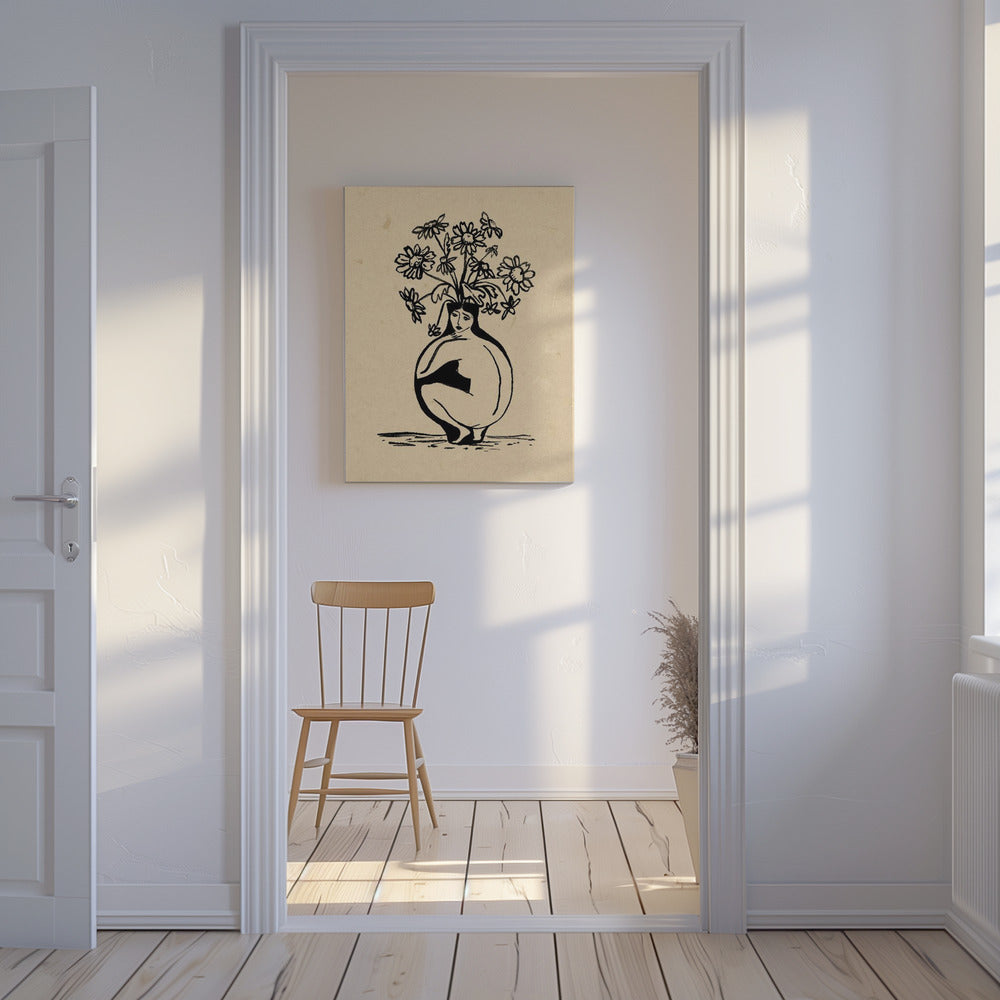 Frau in Vase | Leinwand