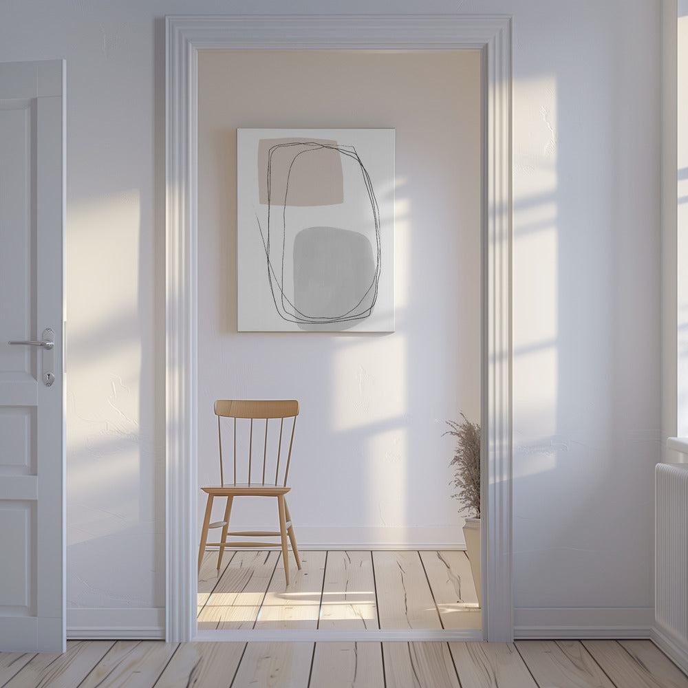 Geometrische Formen und fließende Linien | Leinwand