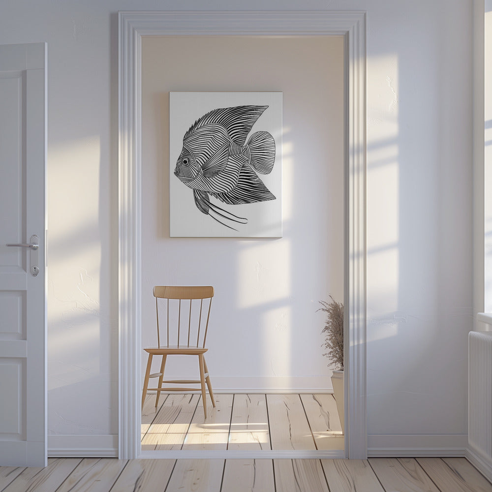 Linienkunst Fisch | Leinwand
