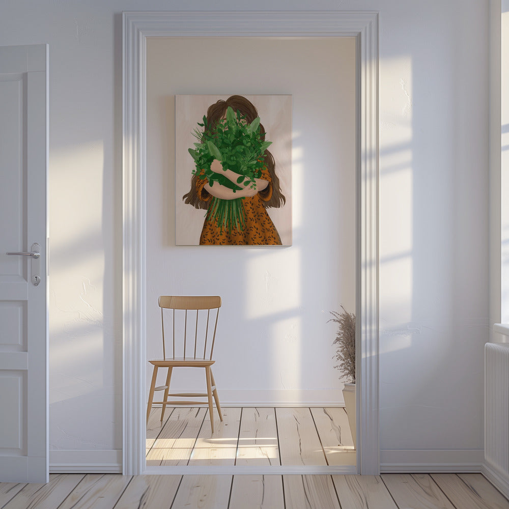 Girl with posy | Canvas