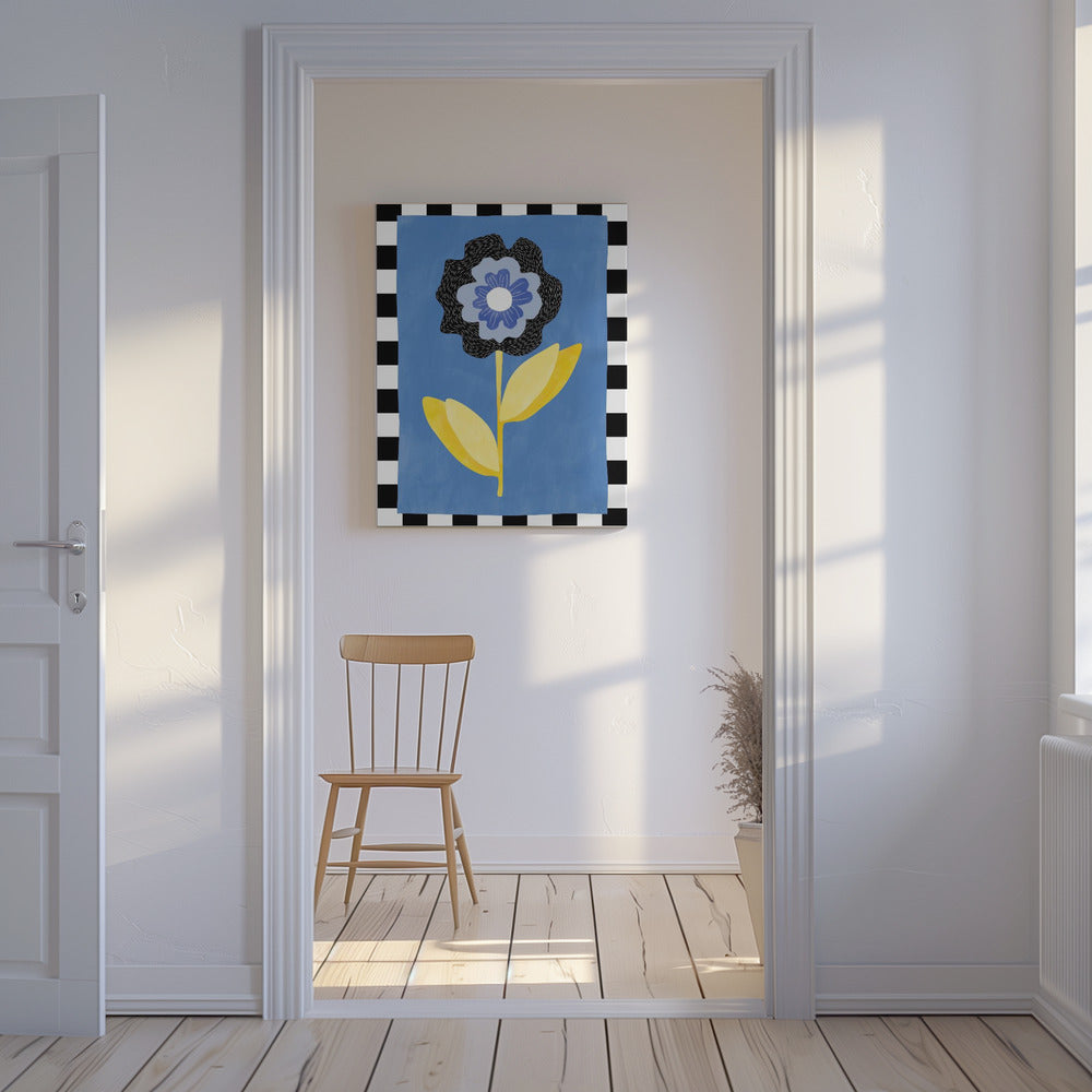 Flower with a Blue and Black Petal | Canvas