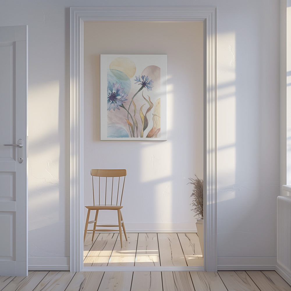 Aquarell Kornblumen | Leinwand