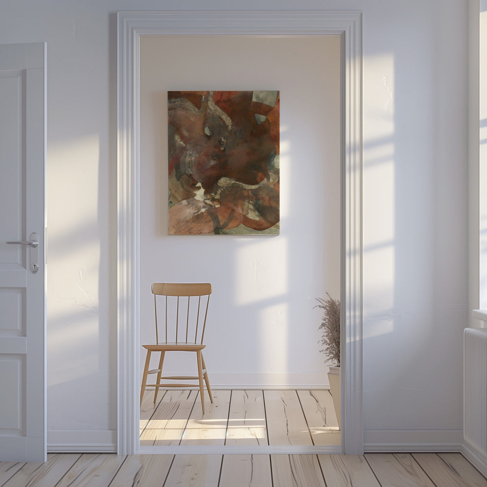 Organic Shapes in Earthy Tones of Brown and Green | Canvas
