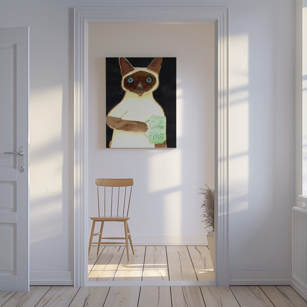 Kaffeekatze 2 Siamesen | Leinwand