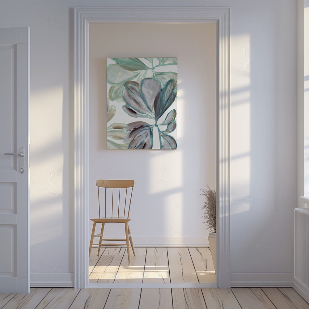 Aqua Floral 1 | Canvas