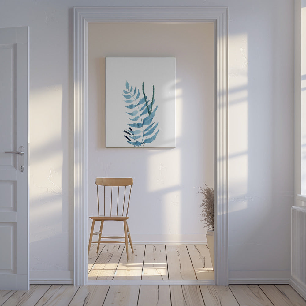 Blaue Aquarellblumen 2 | Leinwand