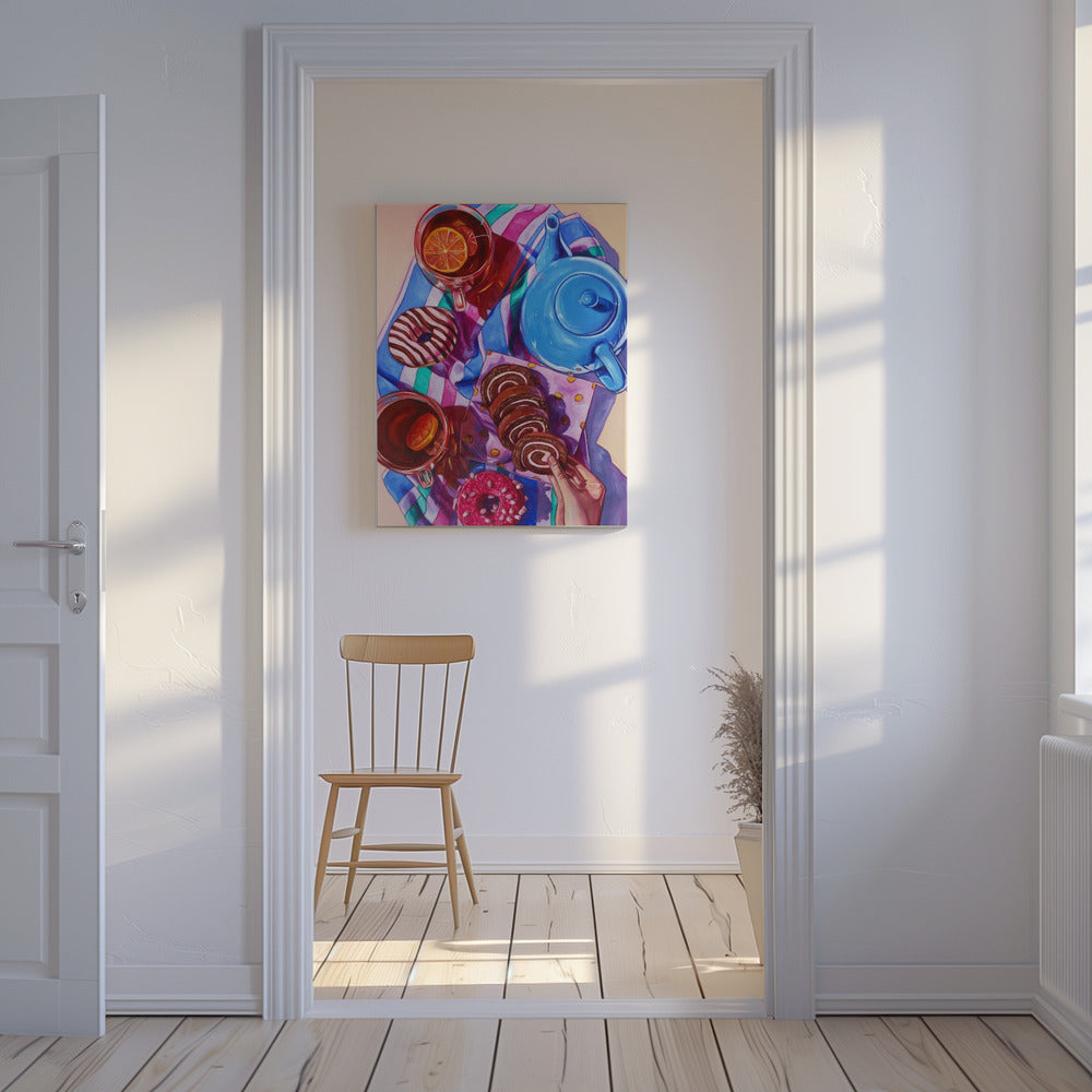 Heißer Tee und Pink | Leinwand
