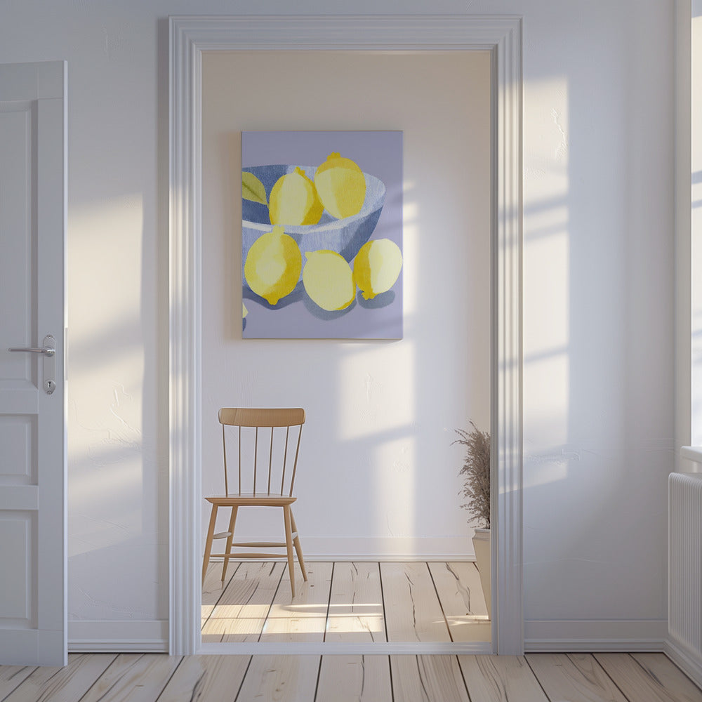 Zitronen in Schale | Leinwand