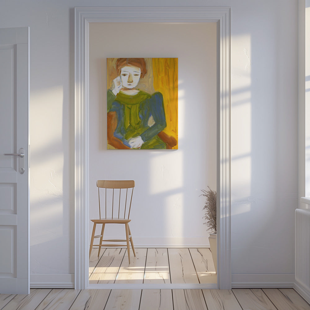 Denkende Dame | Leinwand