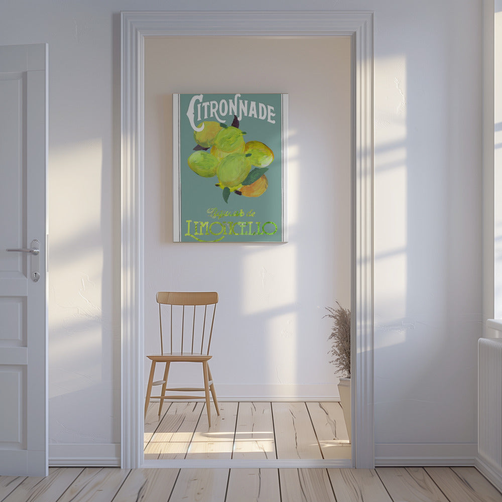 Citronnade Limoncello auf Blau | Leinwand