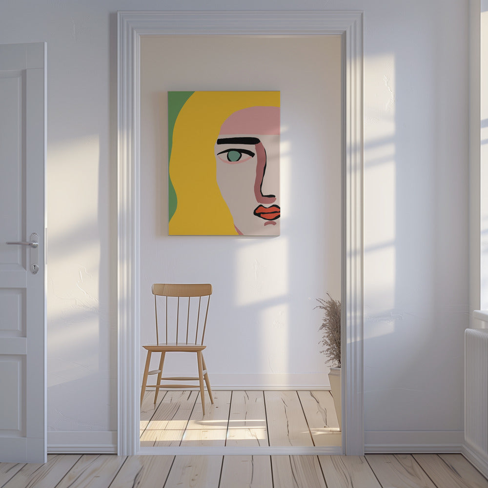 Nahaufnahme Gesicht blond | Leinwand