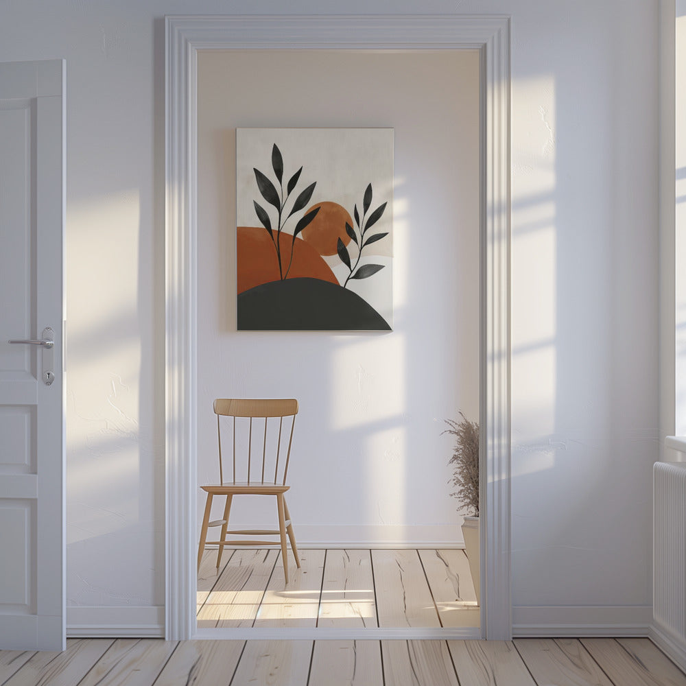 Gemalte Formen und Pflanzen 32 | Leinwand