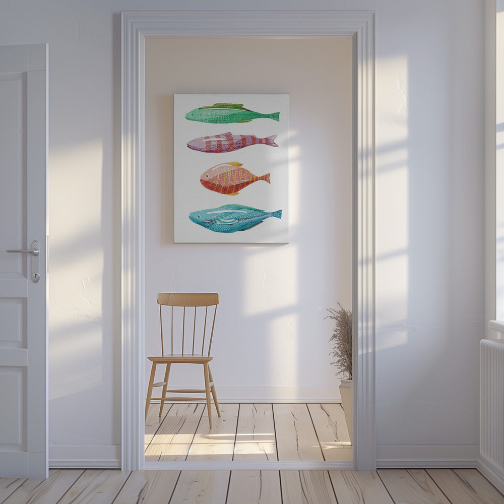 Vier bunte Fische | Leinwand