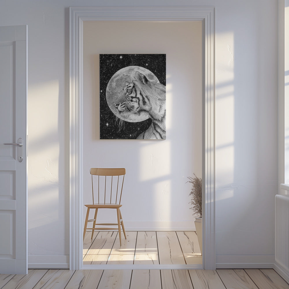 Mond und Tiger Original | Leinwand