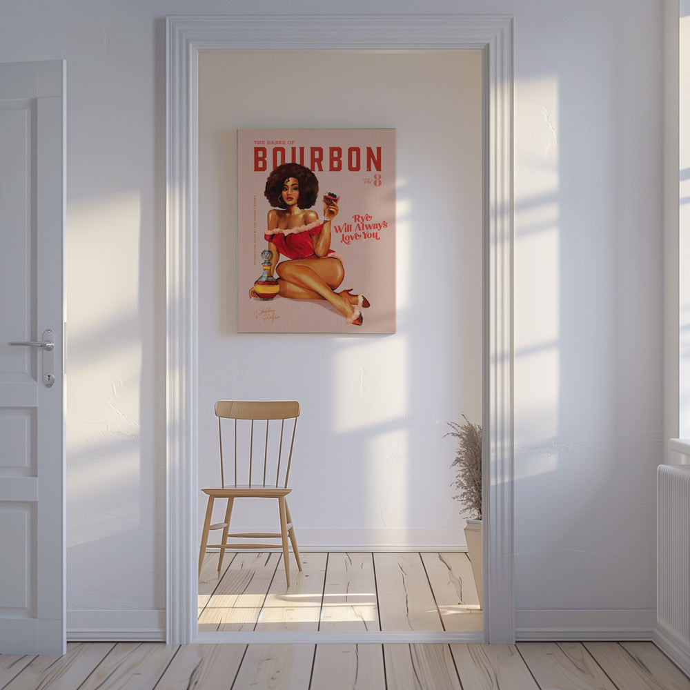 Babes of Bourbon Vol 8 Vintage Pinup Girl mit Afro | Leinwand