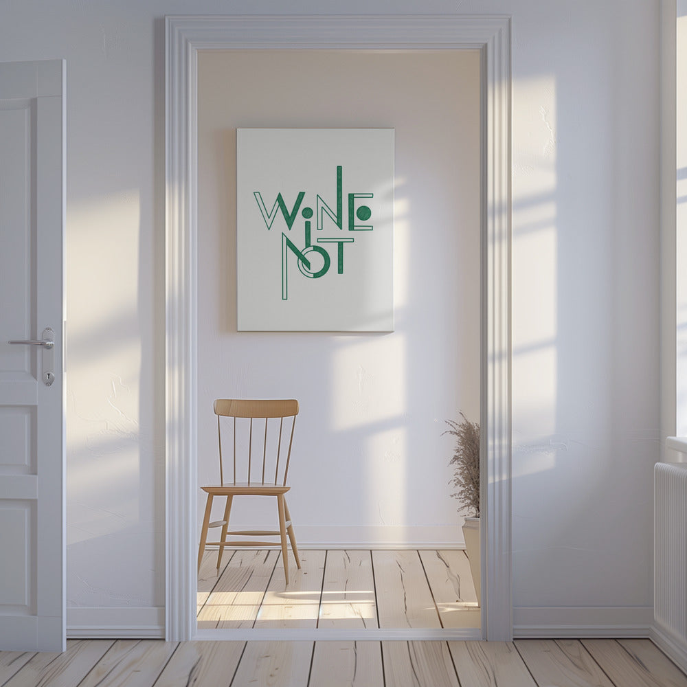 Wine Not hand-drawn text & quote | Canvas