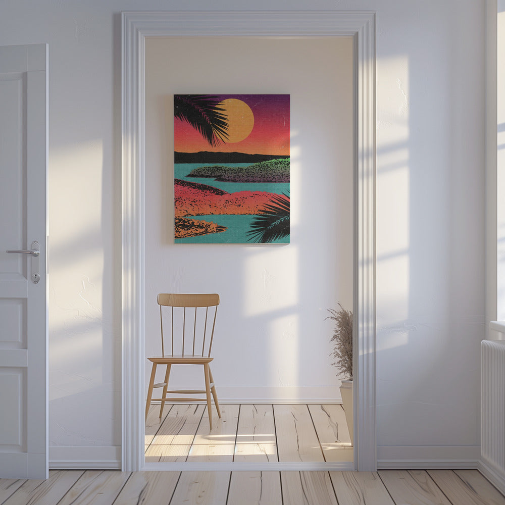 Retro Sonnenuntergang | Leinwand